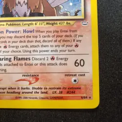 Entei Neo Revelation Holo 6/64 Pokemon TCG - Excellent LP - Image 5