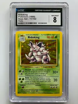Nidoking 11/102 Base Set Unlimited Holo CGC 8 Pokemon - Image 1
