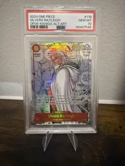 One Piece TCG Silvers Rayleigh OP08-118 Manga Card PSA 10 - Image 1