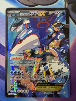 Pokemon TCG Team Aqua's Kyogre EX Double Crisis Holo Full Art Card 6/34 - Image 1