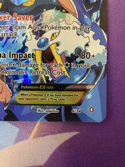 Pokemon TCG Team Aqua's Kyogre EX Double Crisis Holo Full Art Card 6/34 - Image 2