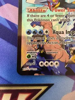 Pokemon TCG Team Aqua's Kyogre EX Double Crisis Holo Full Art Card 6/34 - Image 5