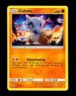 2019 Pokemon CUBONE Hidden Fates ALIGNMENT ERROR Ink Shift MISPRINT Card 37/68 - Image 1