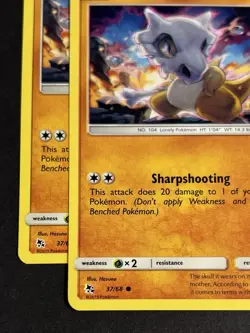 2019 Pokemon CUBONE Hidden Fates ALIGNMENT ERROR Ink Shift MISPRINT Card 37/68 - Image 3