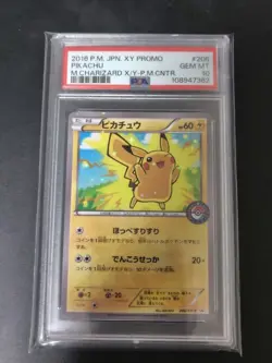 Pikachu PSA10 Promo Card Mega Charizard X Poncho XY Series 206/XY-P - Image 1