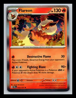 Flareon Holo Rare NM #013/131 SV: Prismatic Evolutions Pokemon Card - Image 1