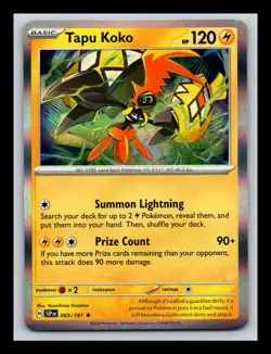 Tapu Koko Holo Rare NM #065/191 SV08: Surging Sparks Pokemon Card - Image 1