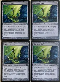 MTG Thornbite Staff Set of 4 MOR Uncommon Magic Artifact English - Image 1