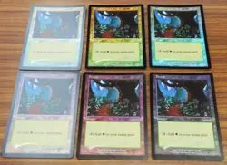 MTG Arena Promo Foil Forest Basic Land Set of 6 English League Card Unused - Image 3