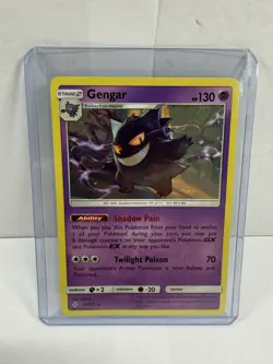 Pokemon Gengar Sun & Moon Unbroken Bonds 70/214 Non Holo Rare *Damaged* - Image 1