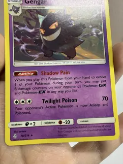 Pokemon Gengar Sun & Moon Unbroken Bonds 70/214 Non Holo Rare *Damaged* - Image 4
