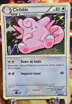 2010 Pokemon, Heartgold & Soulsilver, #3/123 Clefable, Holo Rare, Spanish LP - Image 1