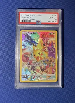 Pokemon Pikachu TCG Crown Zenith Holo Full Art Secret Rare Card PSA 10 160/159 - Image 1