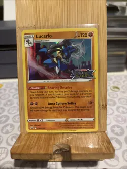 Lucario - SWSH186 - Pokemon Sword & Shield Promo PreRelease Holo Rare Card NM - Image 1