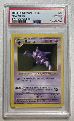 Shadowless Haunter 29/102 - PSA Grade 8 - LP/NM - Base Set Graded Pokemon Card - Image 1
