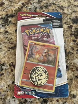 Pokemon Battle Styles Booster Pack - Charmander Promo Card & Coin Swirl 728192526978 - Image 1