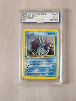Suicune Holo Pokemon Card 1st Edition Neo Revelation 14/64 AGS 6.5 - Image 1