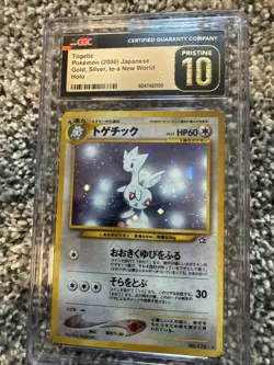 Togetic Gold, Silver, New World Japanese Pokemon TCG Card CGC pristine 10 - Image 1