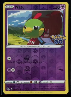 2022 Sword & Shield - Pokemon GO Natu Reverse Holo Pokemon Card #32 - Image 1