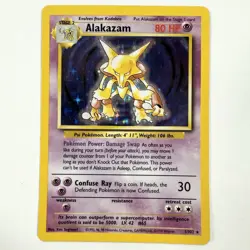 Alakazam 1/102 Base Set Holo foil Rare Vintage 1999 Pokemon tcg Card LP - Image 1