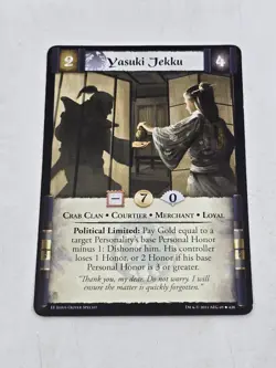 Yasuki Jekku Crab Clan Card X3 Legend of the Five Rings CCG L5R Emperor Edition - Image 2