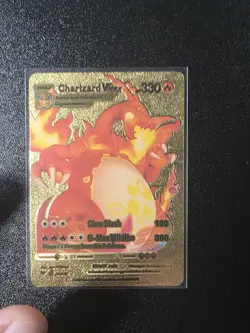 Charizard VMAX Gold Metal Pokemon Card - Image 1
