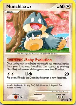 Munchlax 68/100 HP Majestic Dawn English Pokemon Card TCG - Image 1