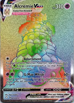 Alcremie VMAX 073/072 Shining Fates Secret Rare Rainbow NM Pokemon Card - Image 1