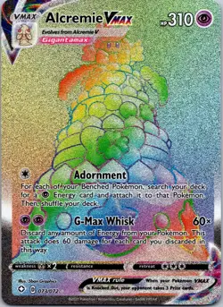 Alcremie VMAX 073/072 Shining Fates Secret Rare Rainbow NM Pokemon Card - Image 3