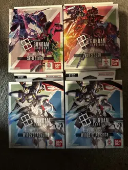GUNDAM TCG CARD GAME STARTER DECK SET OF FOUR ST02 x2 ST03 ST04 ENGLISH - Image 1