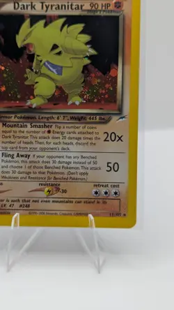 2002 Pokemon TCG Card Holo Dark Tyranitar 11/105 Neo Destiny - Image 5