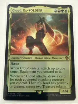 MTG Cloud, Ex-SOLDIER 0002 (Foil) FINAL FANTASY Commander NM FIC - Image 1