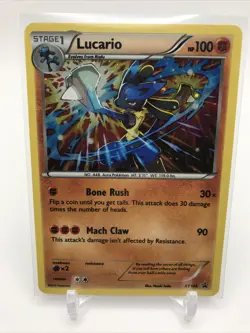 Pokemon TCG Lucario XY Black Star Promos XY140 Promo Cosmos Holo Rare - Image 1