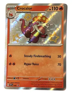 Pokemon Paldean Fates Black Star Promo Shiny Crocalor 080 Near Mint Condition - Image 1