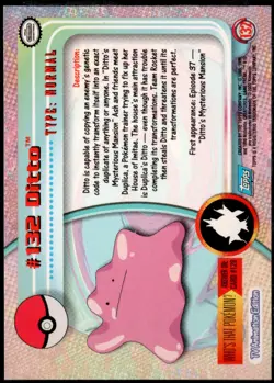 2000 Topps Pokemon TV Animation Edition Series 3 Holo Foil #132 Ditto - Image 2