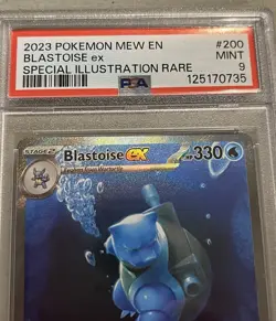 2023 Pokemon Mew En #200 Blastoise ex SIR PSA 9 Pop 22,622 - Image 4