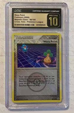 CGC 10 Pristine Warp Point 88/100 Majestic Dawn Cross Holo Pokemon League 2008 - Image 3