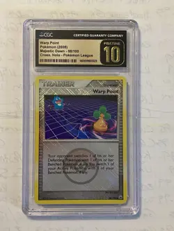 CGC 10 Pristine Warp Point 88/100 Majestic Dawn Cross Holo Pokemon League 2008 - Image 4