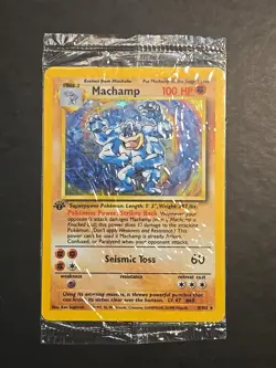 Pokemon Base Set Machamp Holo Rare 1st Edition 8/102 Sealed - Image 1