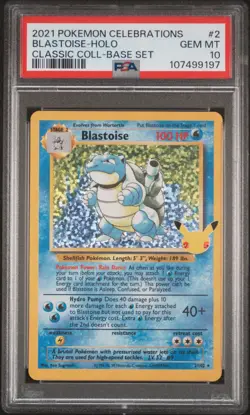 2021 POKEMON CELEBRATIONS CLASSIC COLLECTION #2 BLASTOISE-HOLO PSA 10 - Image 1