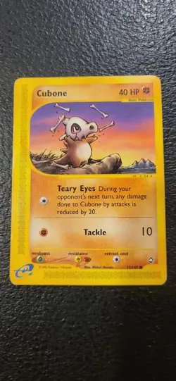 Cubone 72/147 Aquapolis e-Series 2002 Pokemon Nintendo Vintage Vtg Common MP - Image 1