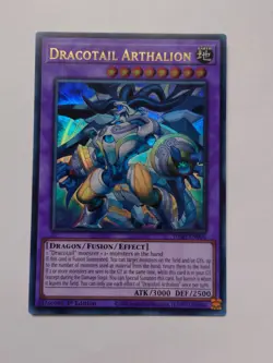 DRACOTAIL ARTHALION JUSH-EN006 ULTRA RARE 1st EDITION YUGIOH *NEW & MINT* - Image 1