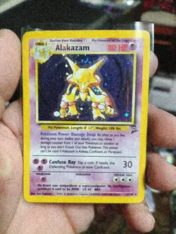 Alakazam 001/130 Base Set 2 Holo Wotc Pokemon Card Played - Image 1