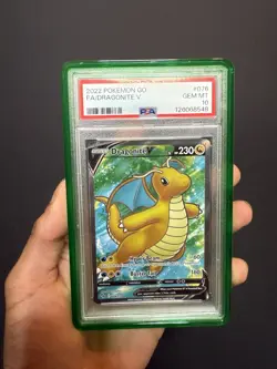 Pokemon Go 2022 Dragonite v Full Art Card 076/078 PSA 10 Gem Mint - Image 1