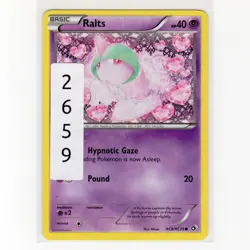Pokemon TCG Ralts RC8/RC25 Legendary Treasures Holo Common Card EN-LP 2013 - Image 3