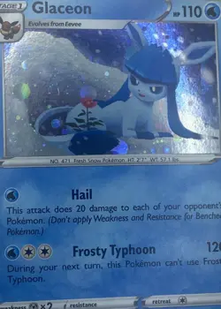 Glaceon SWSH192 Sword & Shield Black Star Promo Holo 2022 Pokemon Card Swirls - Image 4
