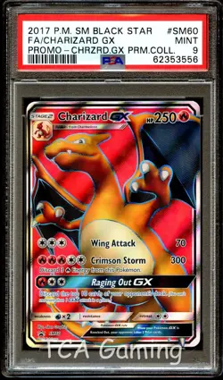 PSA 9 MINT Charizard GX SM60 FULL ART HOLO PROMO Pokemon Card 556 - Image 1