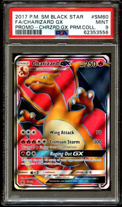 PSA 9 MINT Charizard GX SM60 FULL ART HOLO PROMO Pokemon Card 556 - Image 2