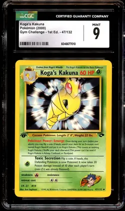 CGC 9 MINT Koga's Kakuna 47/132 1st Edition Gym Challenge Pokemon Card 010 - Image 2