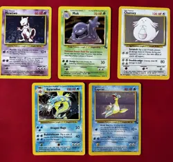 Pokemon Trading Card Base/Fossil set Mewtwo Muk Chansey Gyarados Lapras Vintage - Image 1
